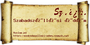 Szabadszállási Ádám névjegykártya
