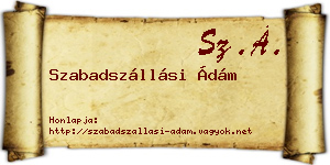 Szabadszállási Ádám névjegykártya