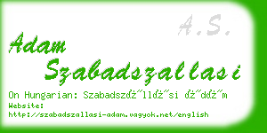 adam szabadszallasi business card